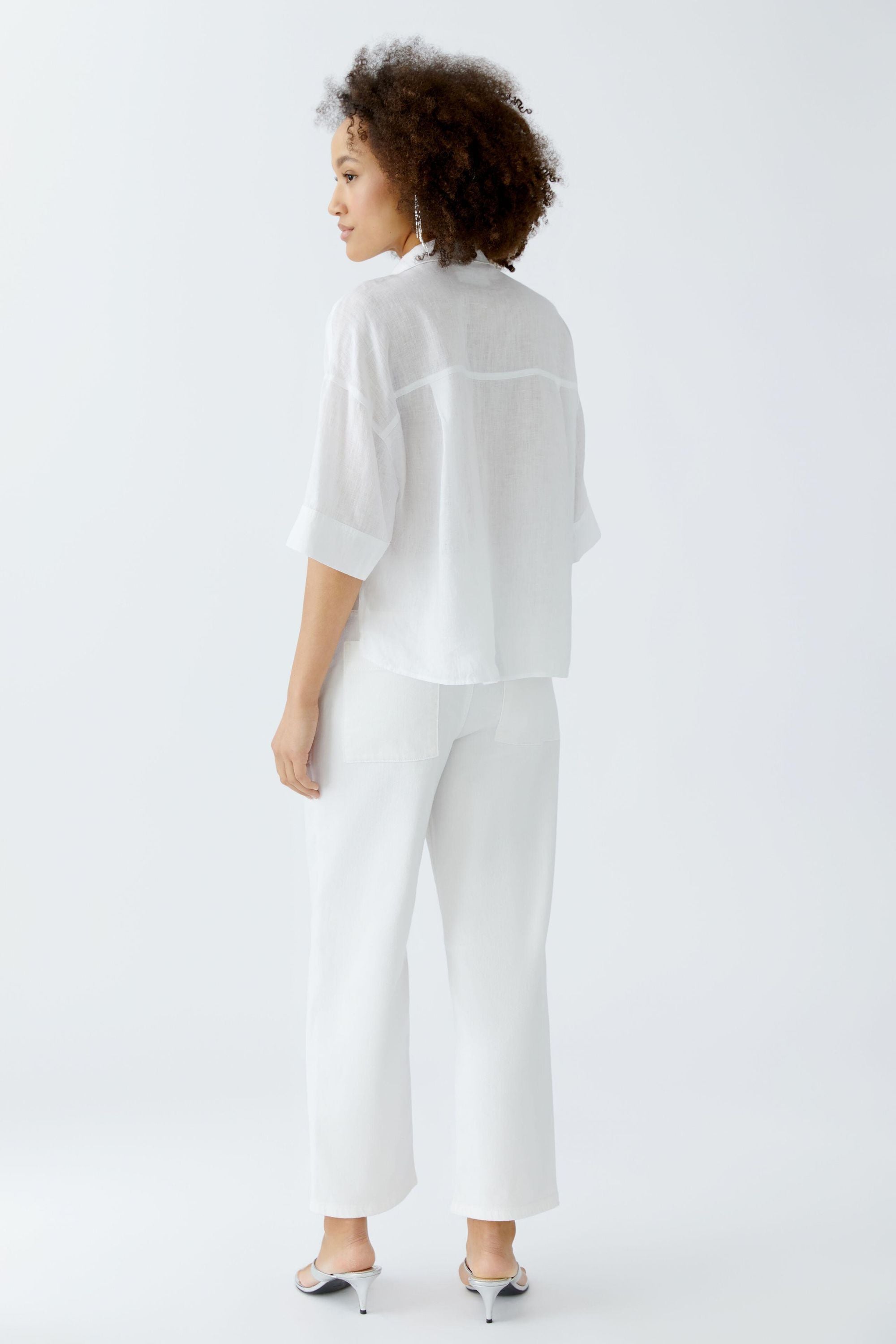 Leinenbluse LINEN LOVE - 1002-optic white - Weiß