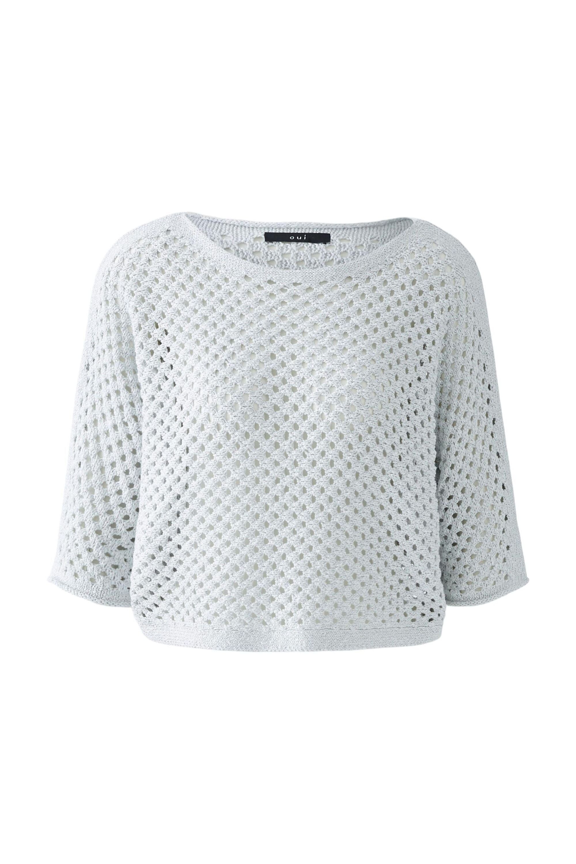 Pullover aus Baumwollmix - 9680-silver - Grau
