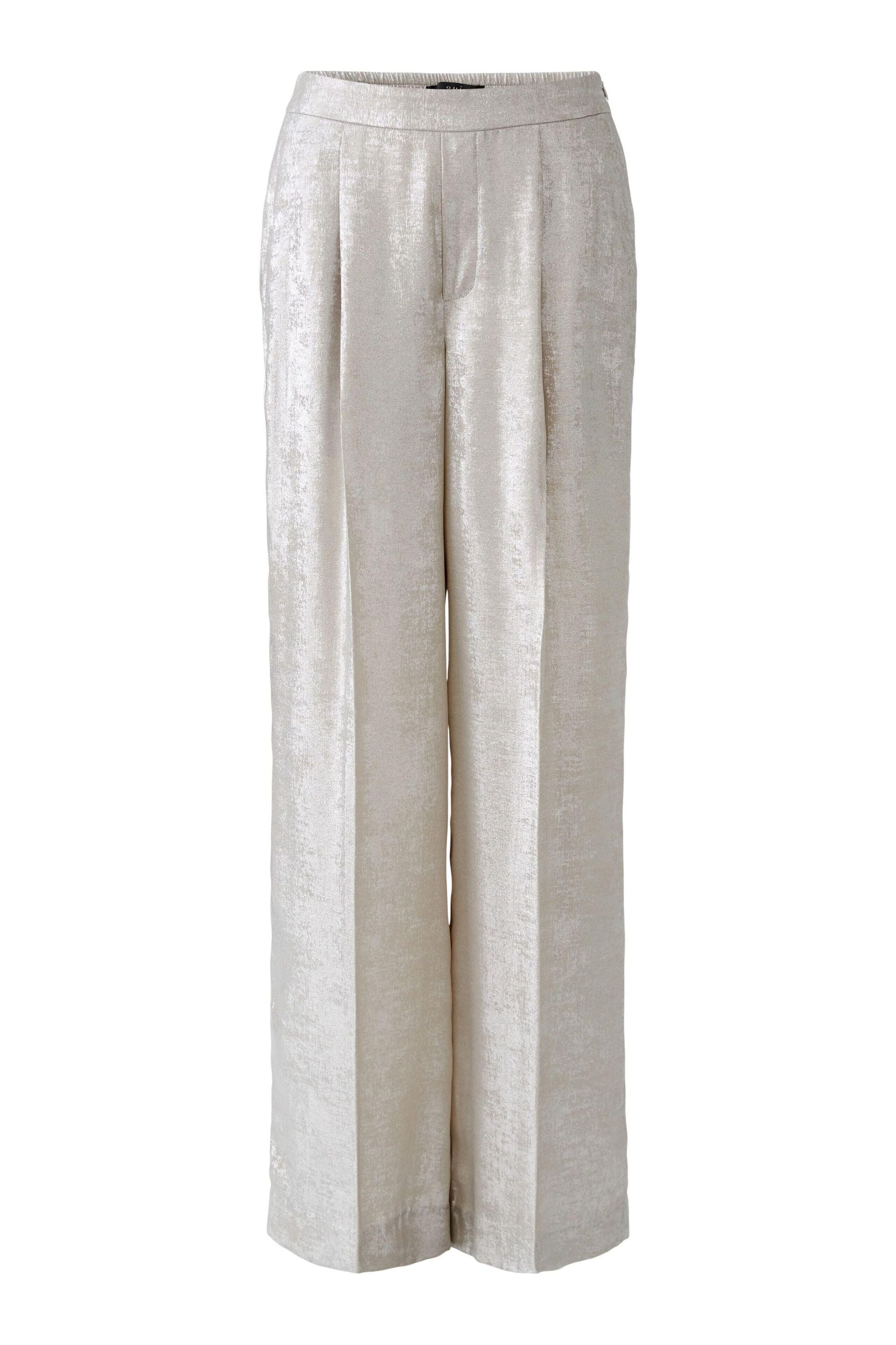 Marlenehose Wide Leg im Silberglanz - 9656-silver - Silber