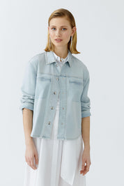 Jeansjacke aus Baumwollmix - 5200-lt blue denim - Blau