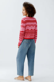 Strickjacke aus Baumwolle - 0333-pink rose - Rosa