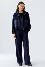 Übergangsjacke aus Viskosemix - 5742-darkblue - Blau