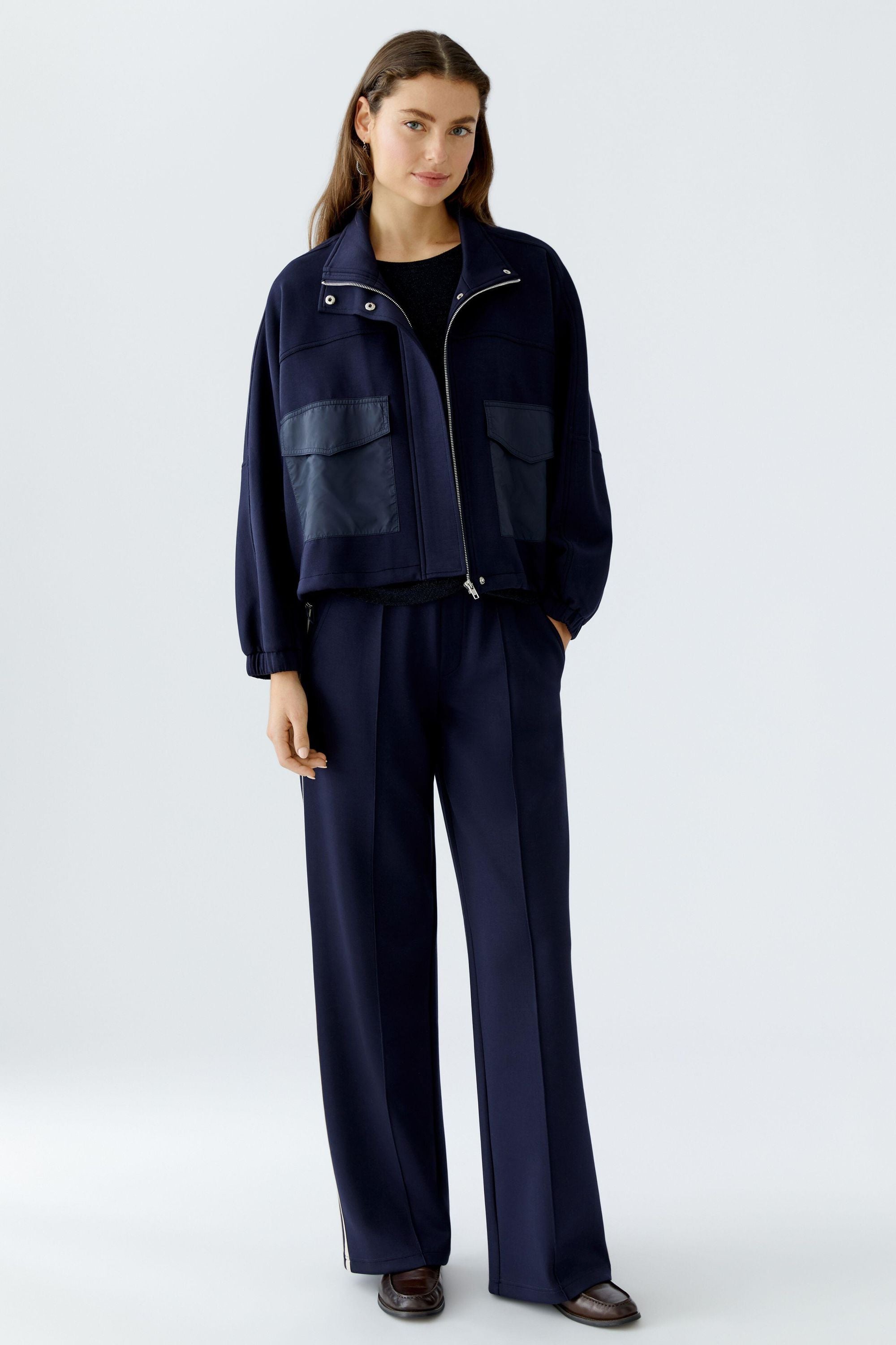 Übergangsjacke aus Viskosemix - 5742-darkblue - Blau