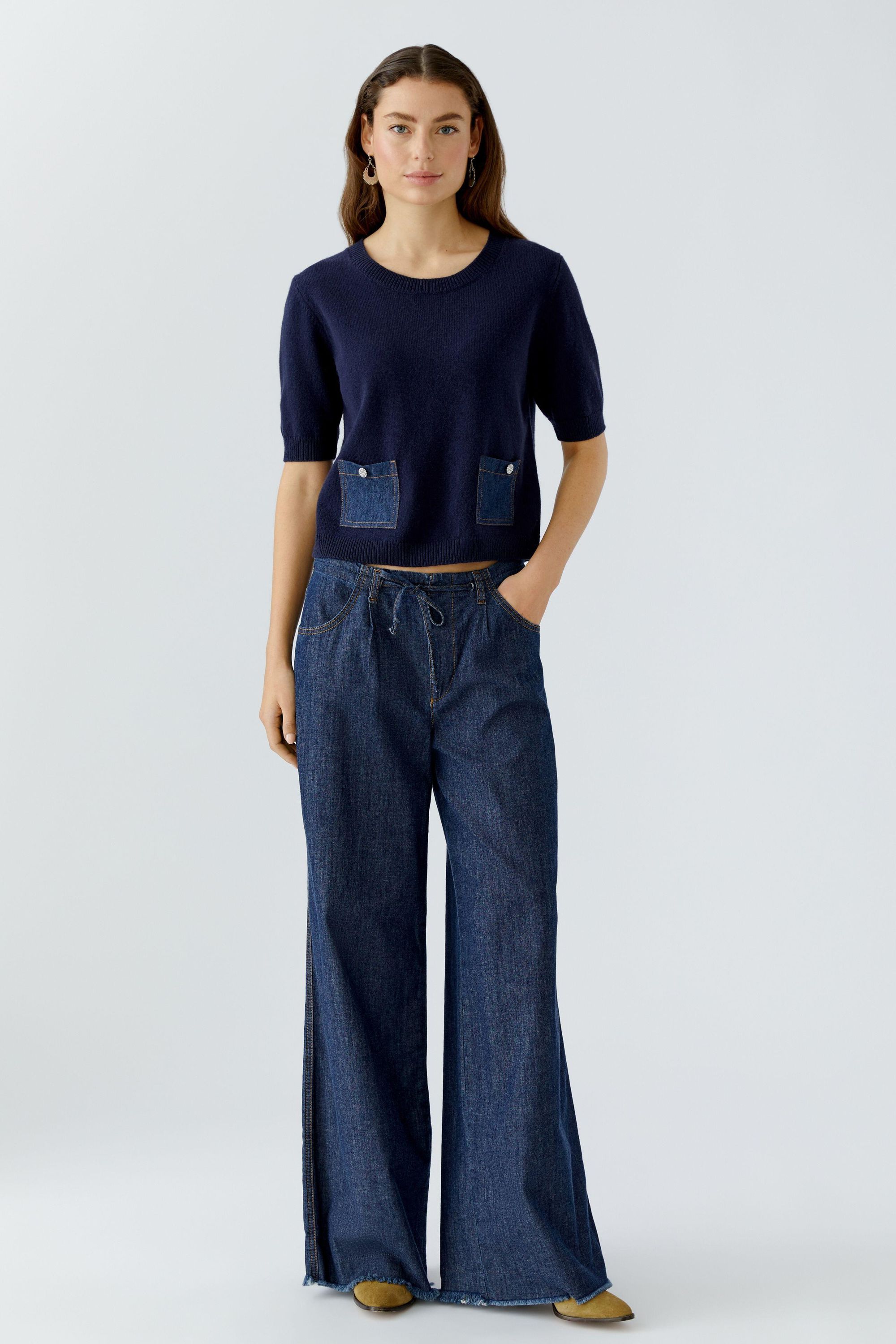 Wide Leg Jeans - 5900-raw denim - Blau