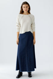 Jeansrock Maxi - 5900-raw denim - Blau