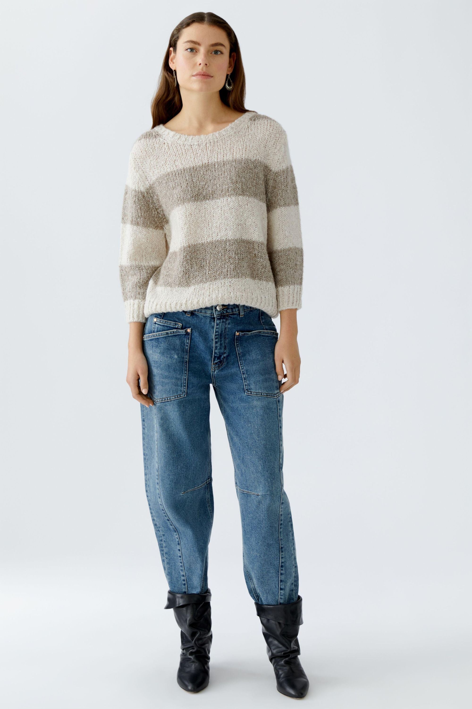 Strickpullover ESMY aus Wollmix - 0708-lt stone taupe - Beige
