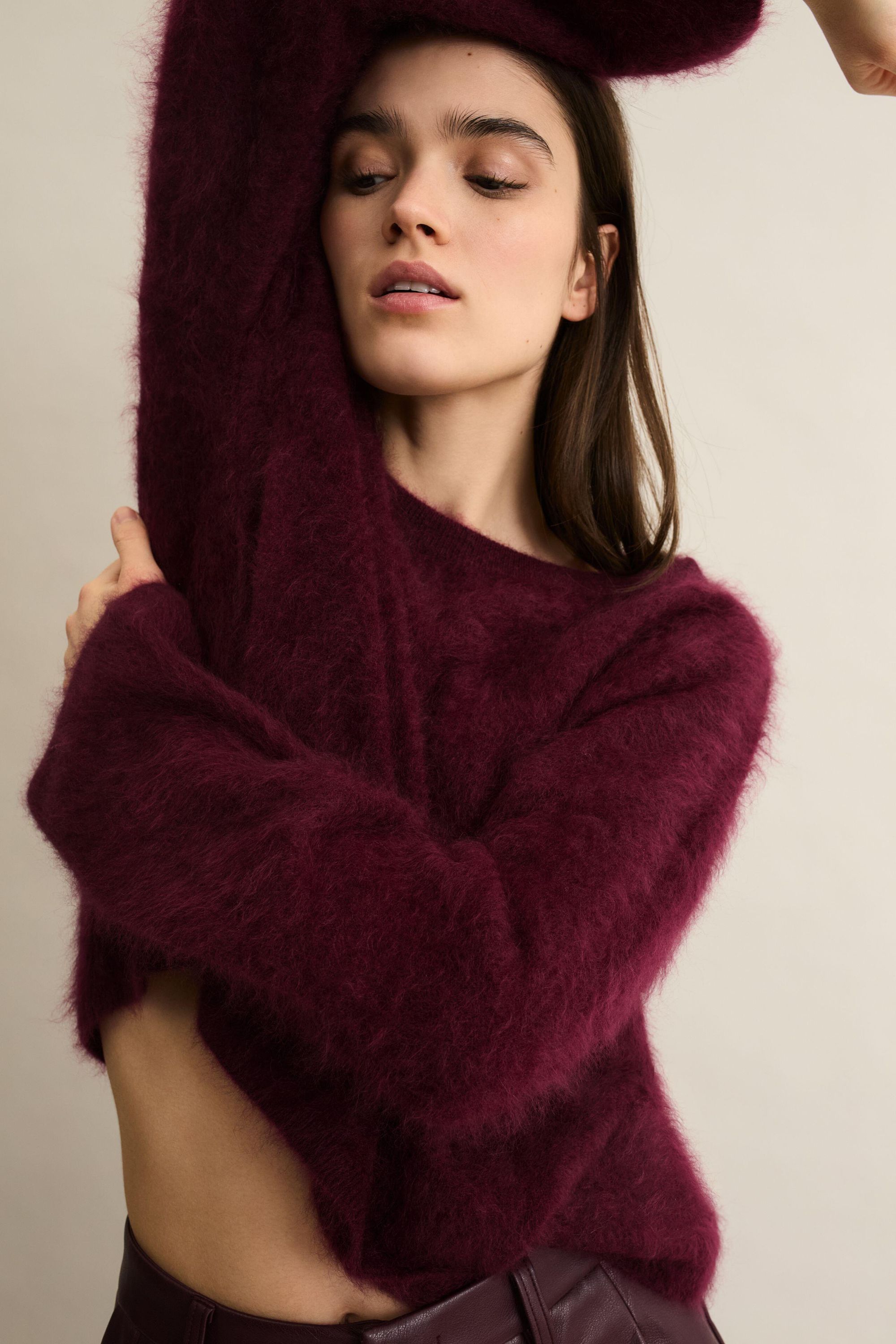 Kachmir Pullover - 3912-bramble berry - Rot
