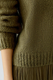 Strickpullover aus Wollmix - 6736-burnt olive - Grün