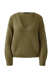 Strickpullover aus Wollmix - 6736-burnt olive - Grün