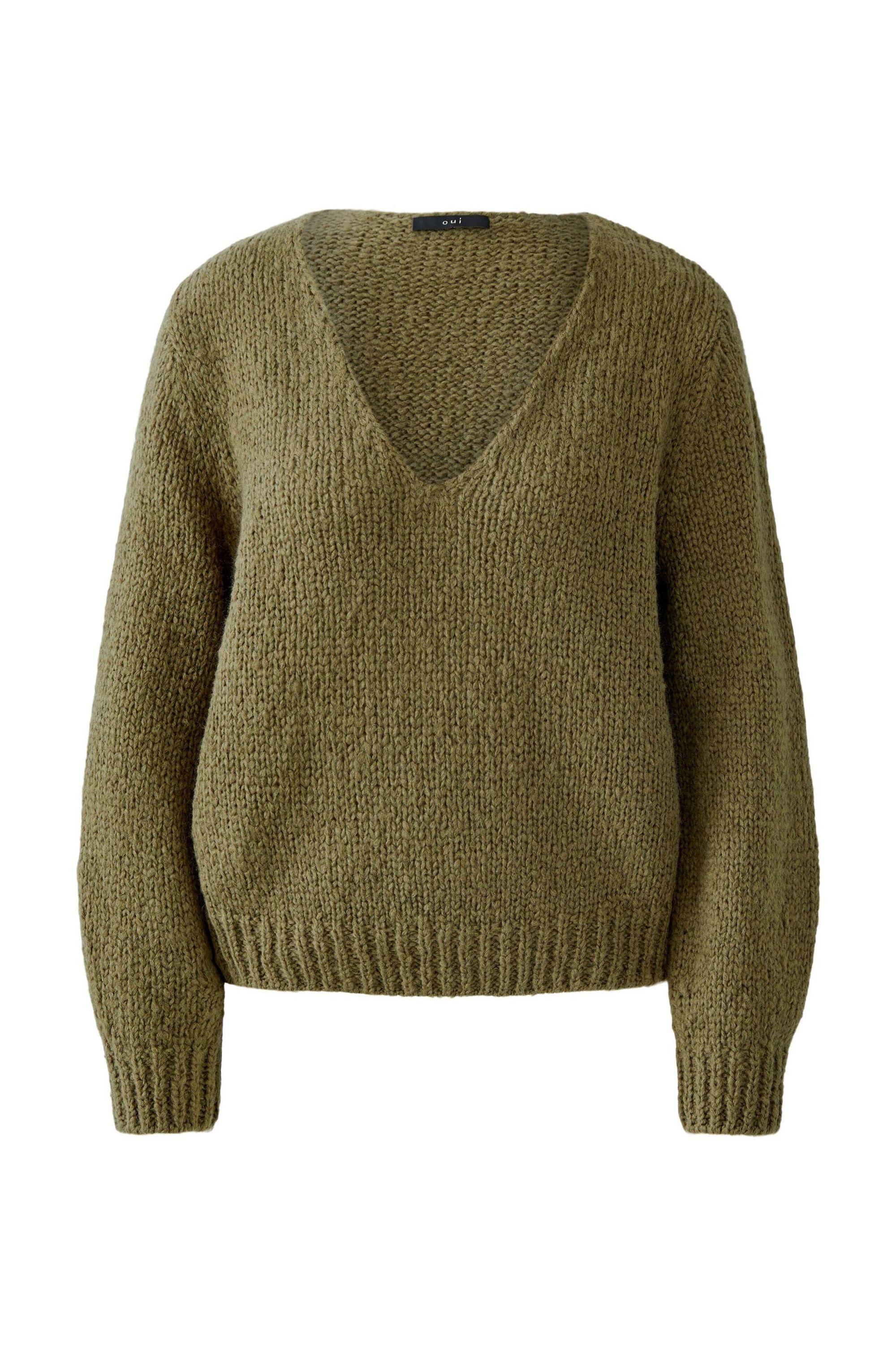 Strickpullover aus Wollmix - 6736-burnt olive - Grün