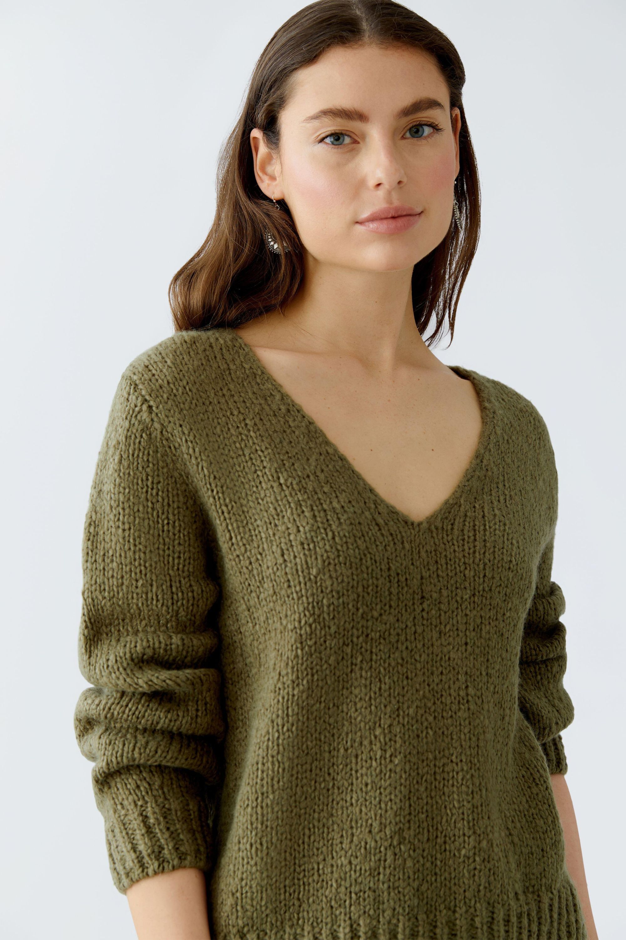 Strickpullover aus Wollmix - 6736-burnt olive - Grün