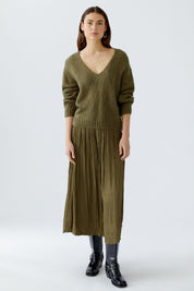 Strickpullover aus Wollmix - 6736-burnt olive - Grün