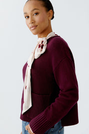 Strickpullover aus Wollmix - 3912-bramble berry - Rot