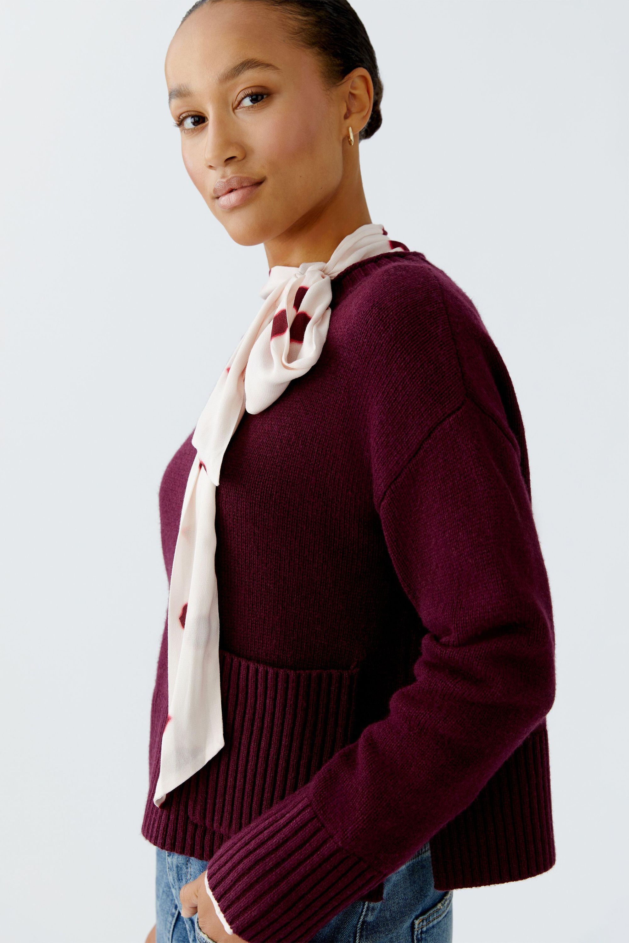 Strickpullover aus Wollmix - 3912-bramble berry - Rot