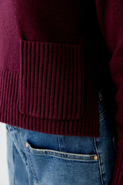 Strickpullover aus Wollmix - 3912-bramble berry - Rot