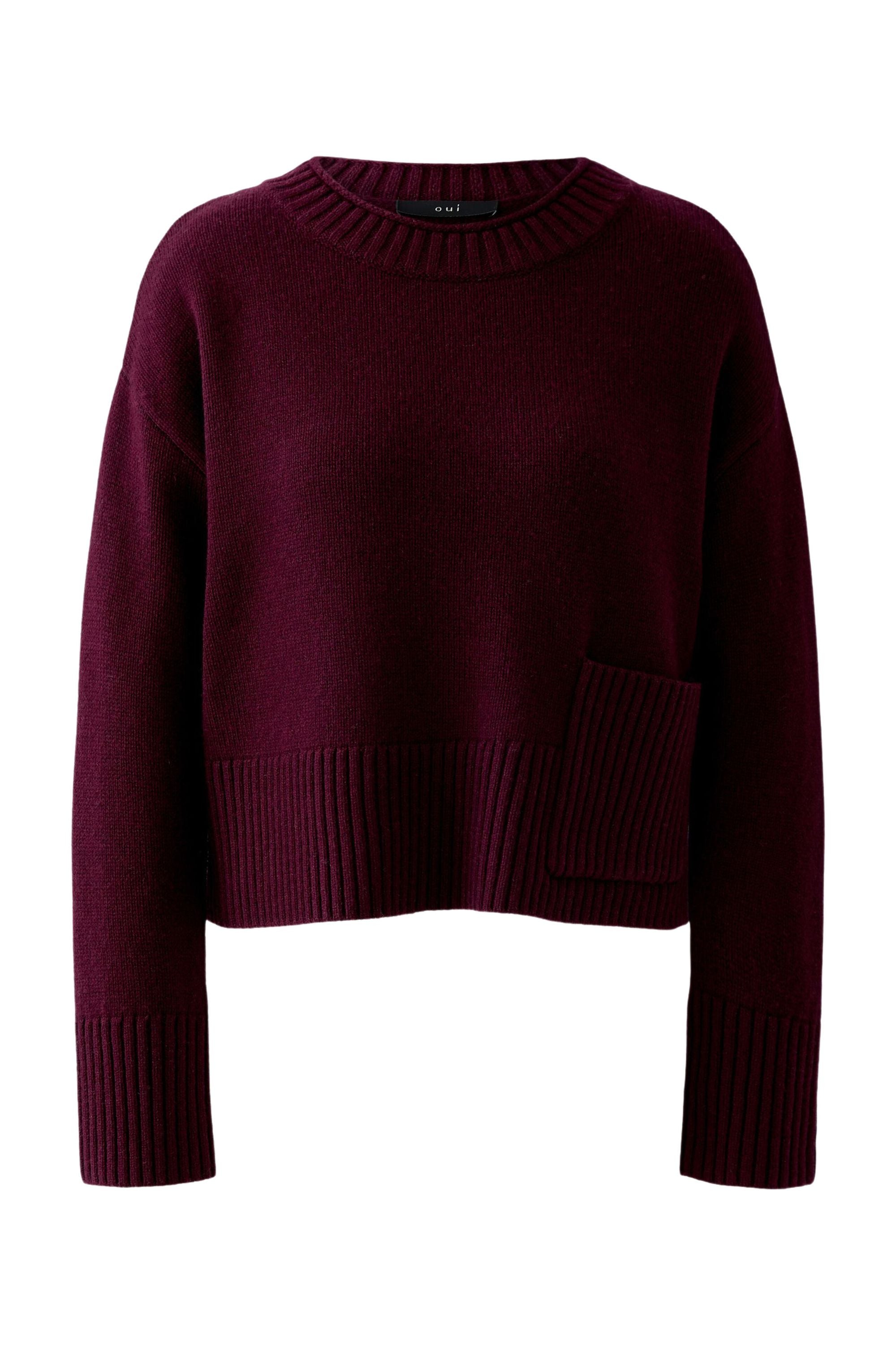 Strickpullover aus Wollmix - 3912-bramble berry - Rot