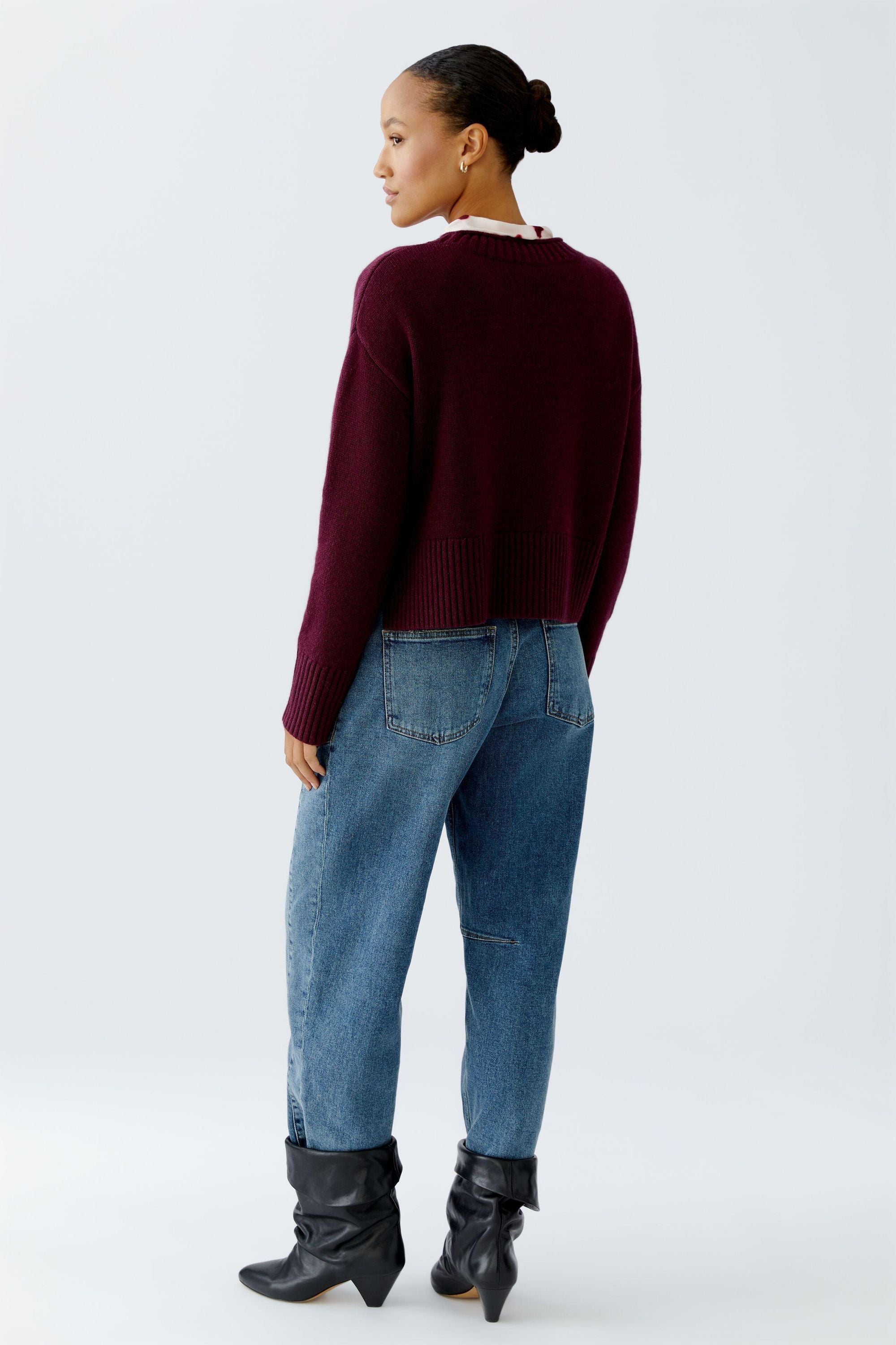 Strickpullover aus Wollmix - 3912-bramble berry - Rot