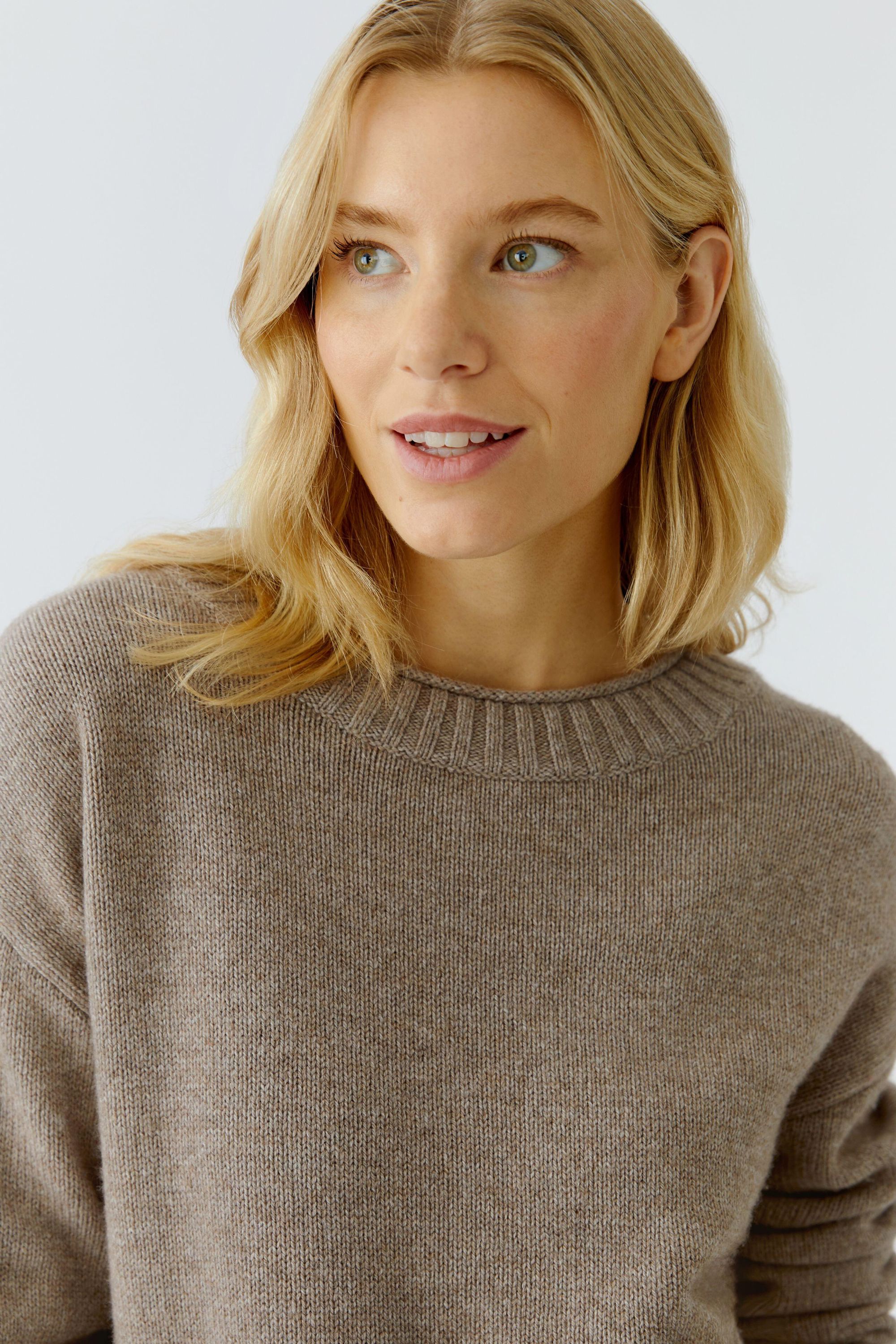 Strickpullover aus Wollmix - 8151-smokey taupe - Beige