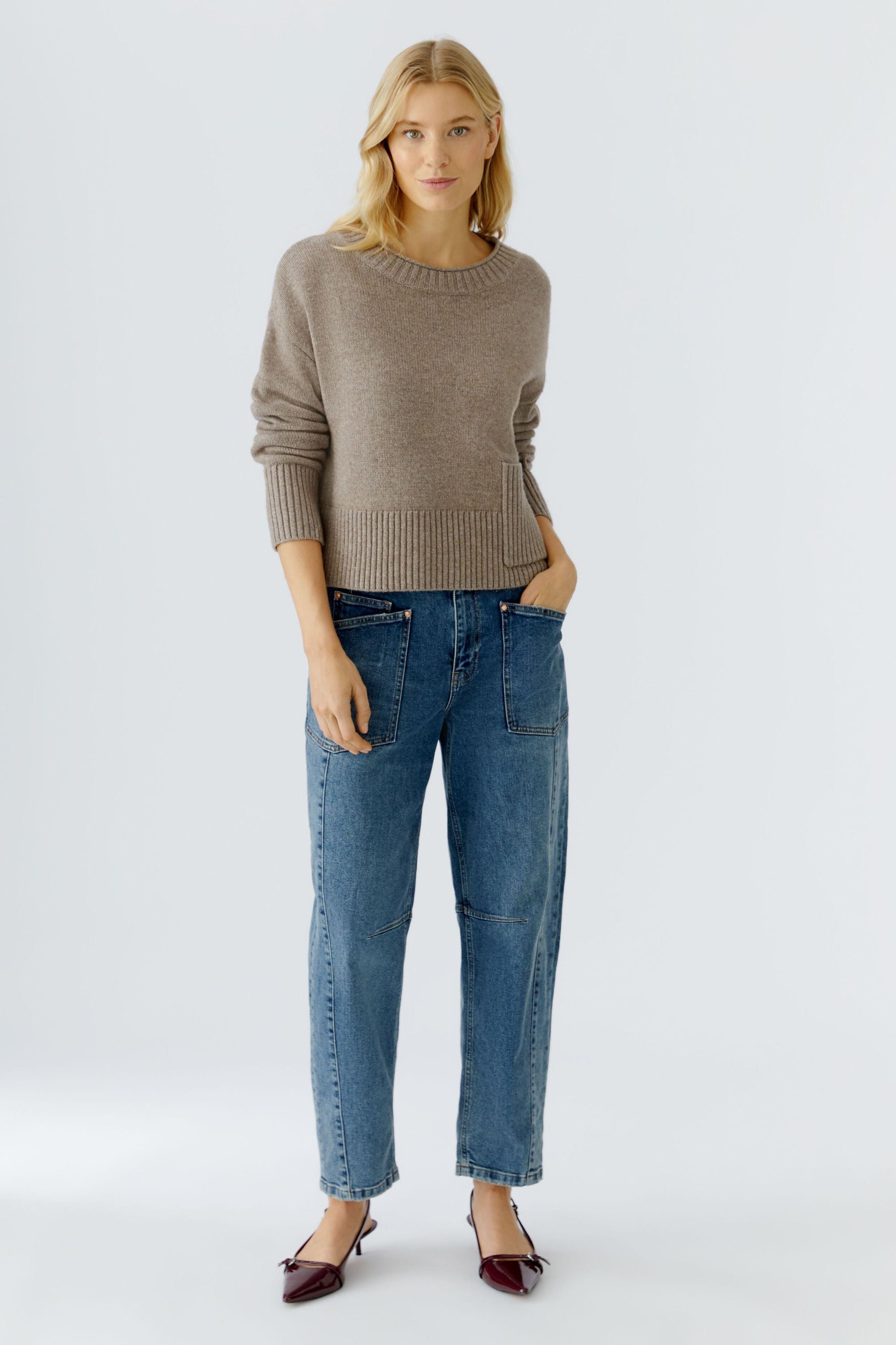 Strickpullover aus Wollmix - 8151-smokey taupe - Beige
