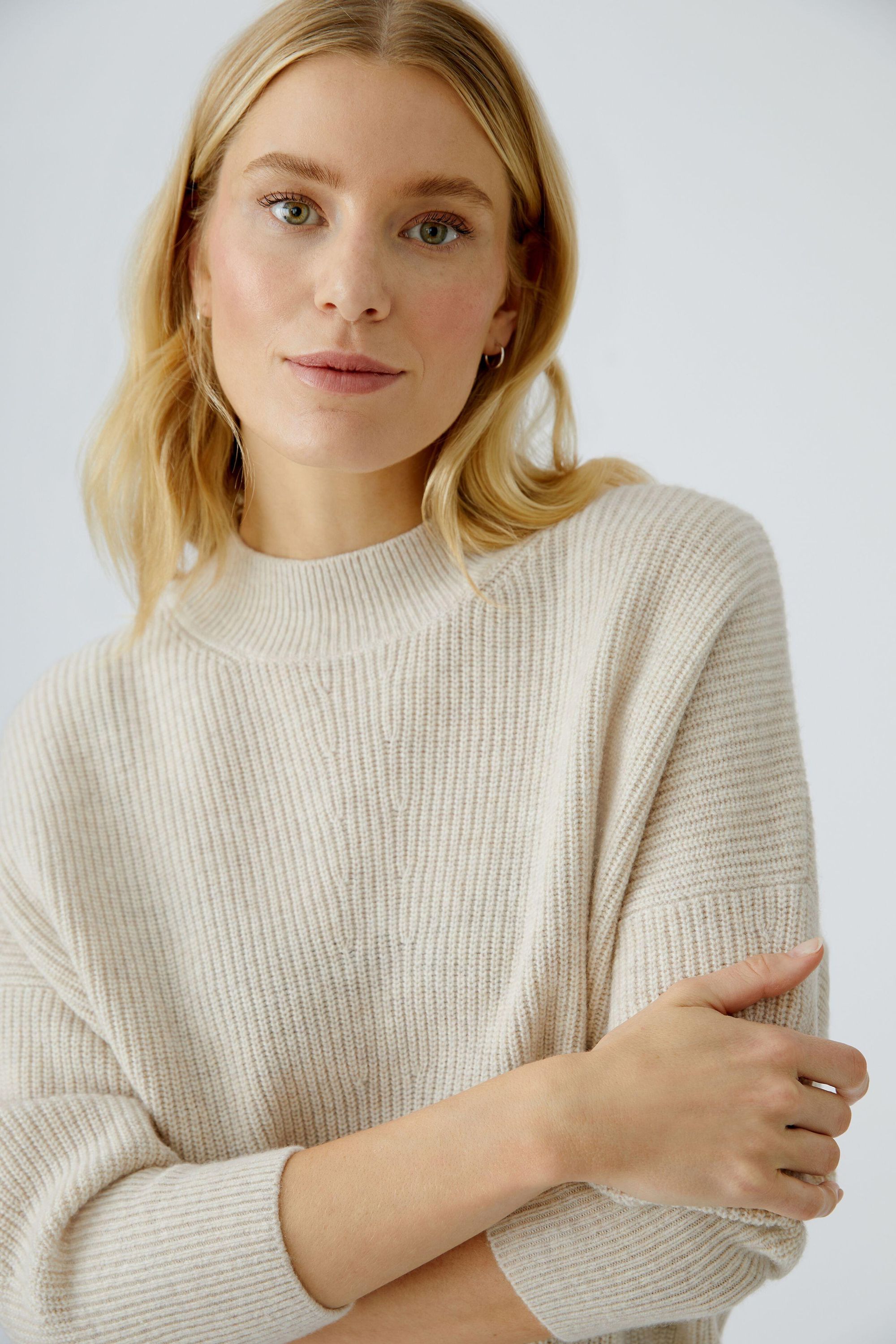 Strickpullover aus Wollmix - 7065-light beige mel - Creme