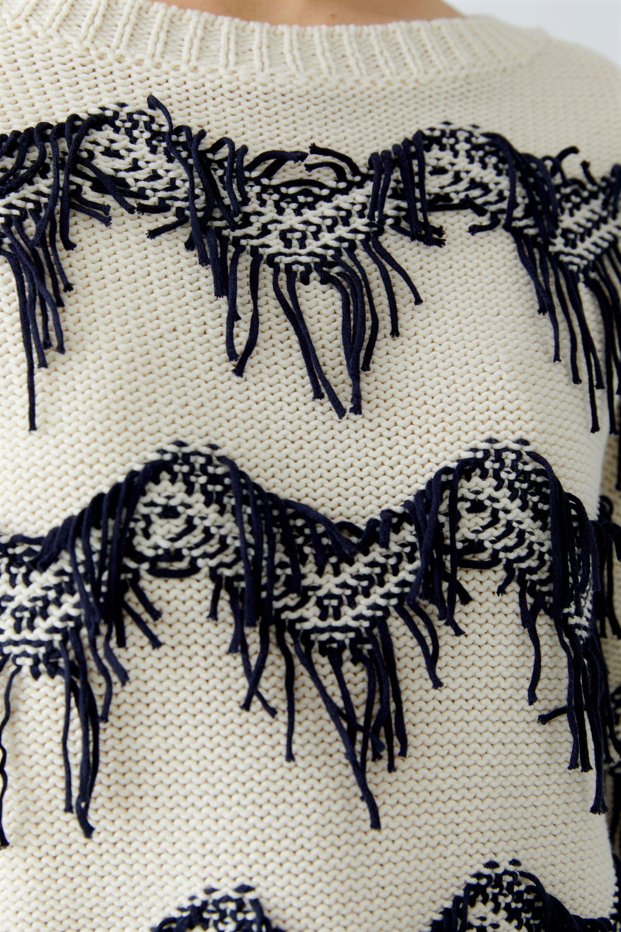 Strickpullover aus Baumwolle - 0105-white blue - Weiß | Blau