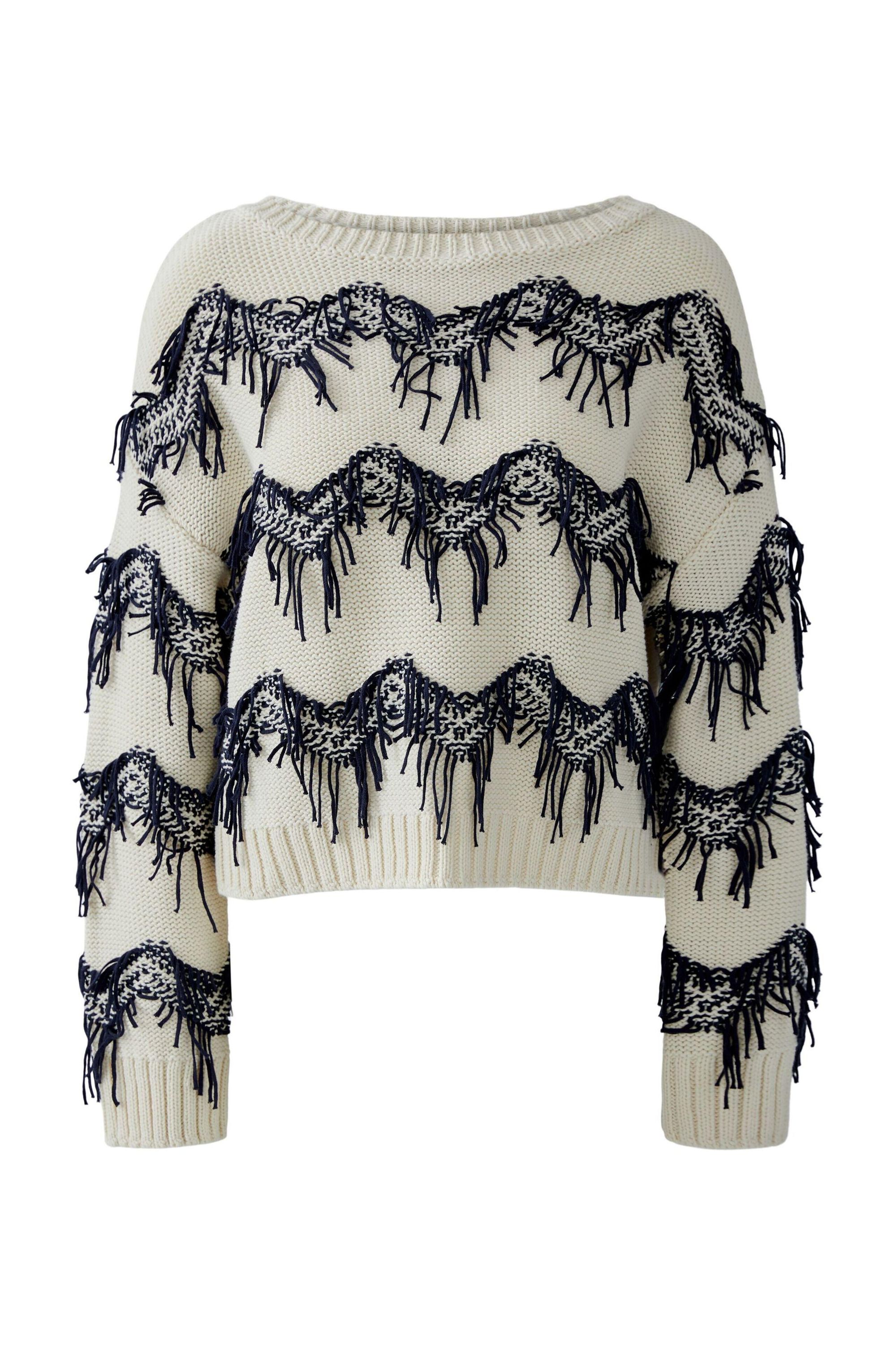 Strickpullover aus Baumwolle - 0105-white blue - Weiß | Blau