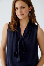 Schluppenbluse aus Viskose - 5742-darkblue - Blau
