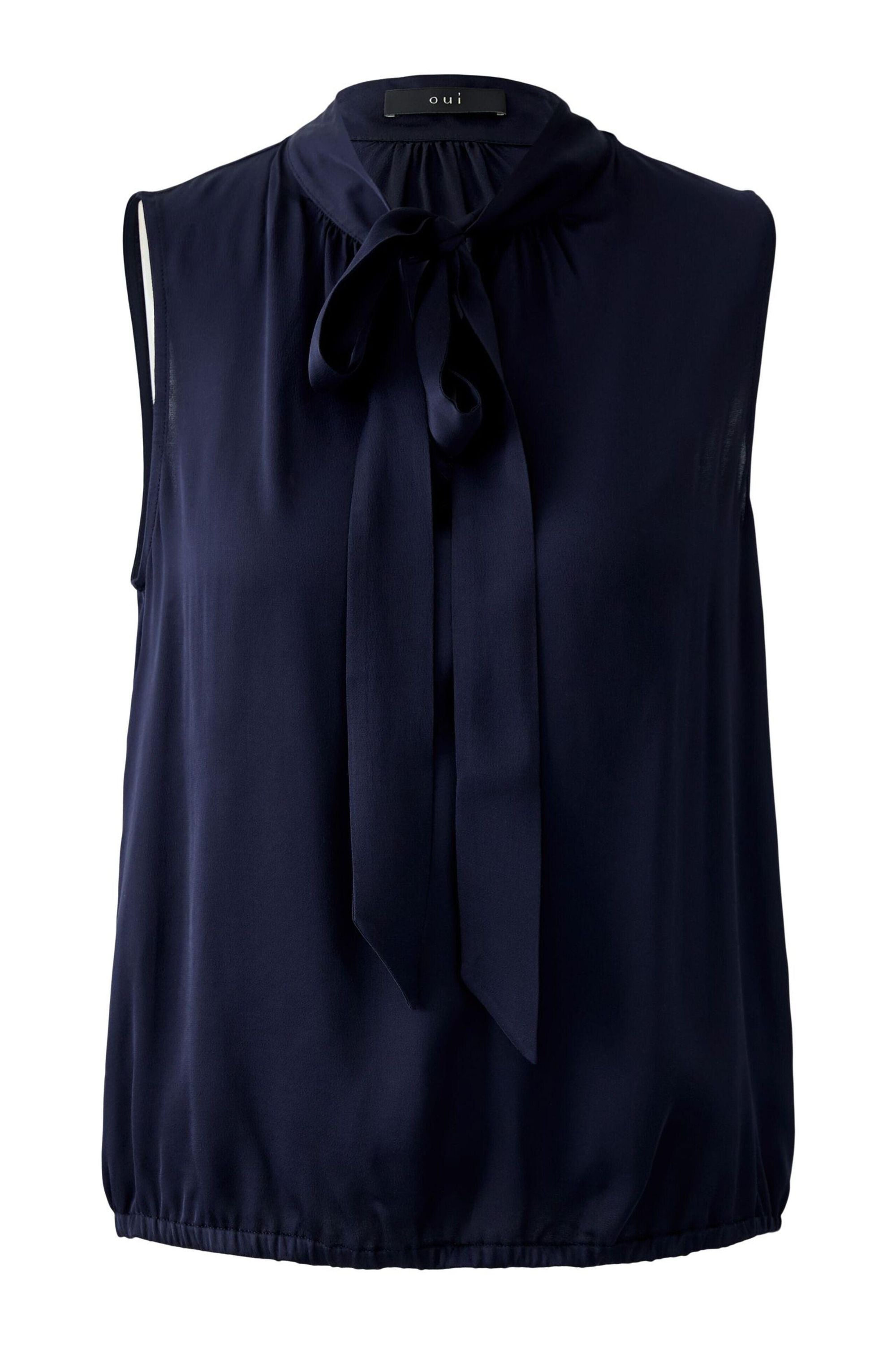 Schluppenbluse aus Viskose - 5742-darkblue - Blau