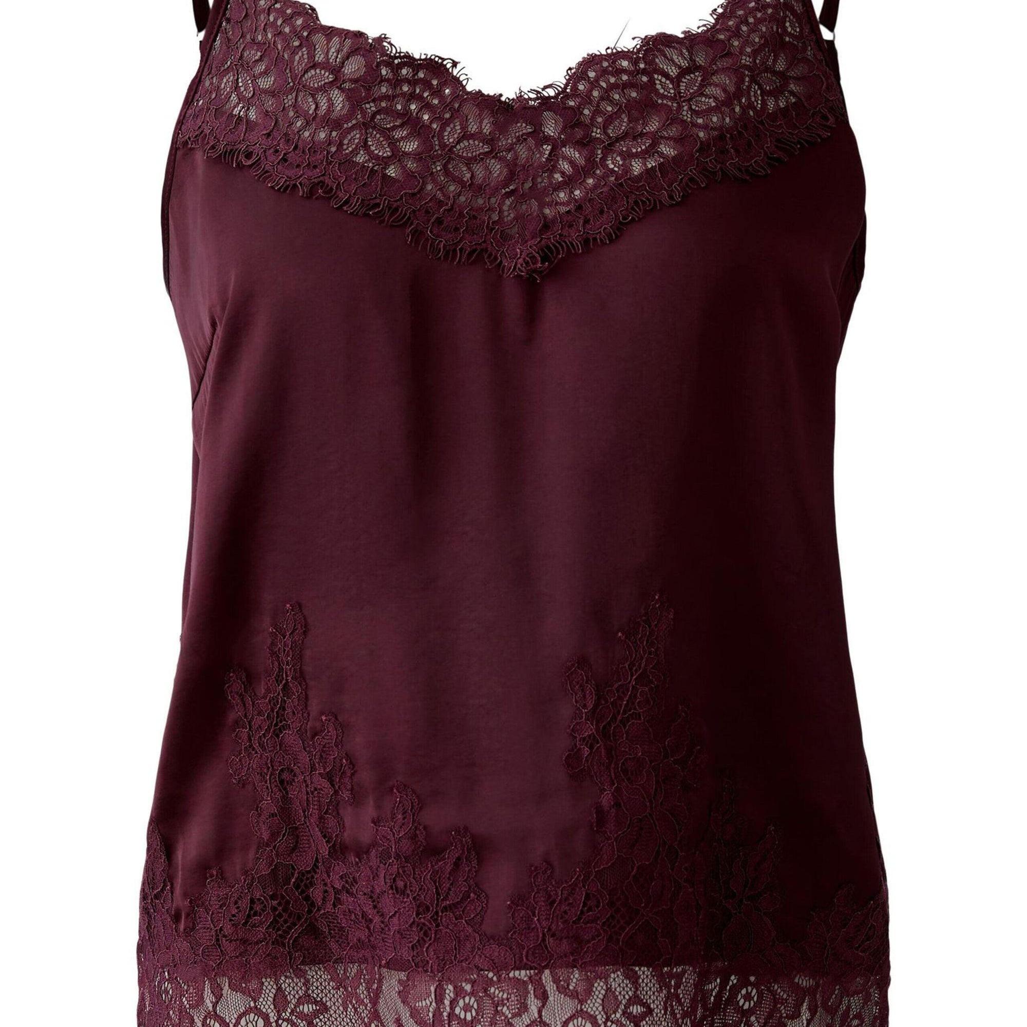 Spitzentop aus Viskosemix - 3912-bramble berry - Violett