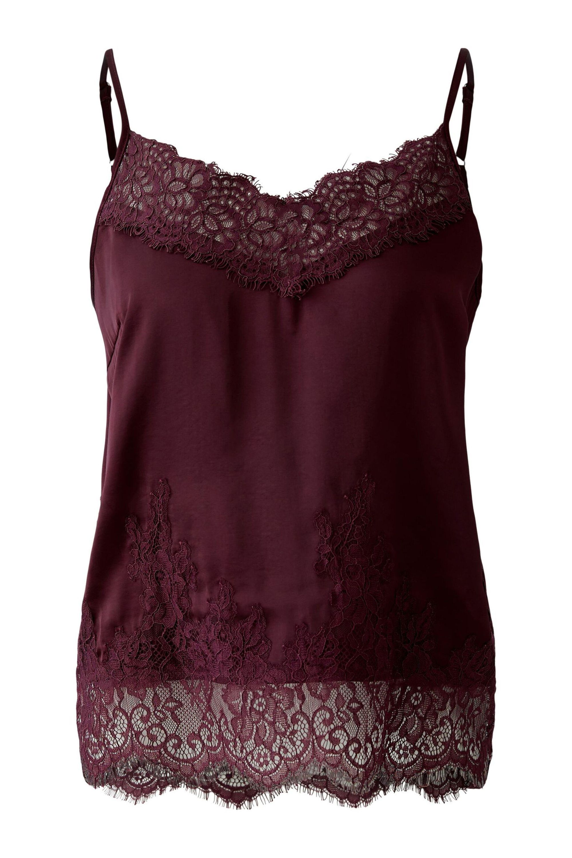 Spitzentop aus Viskosemix - 3912-bramble berry - Violett