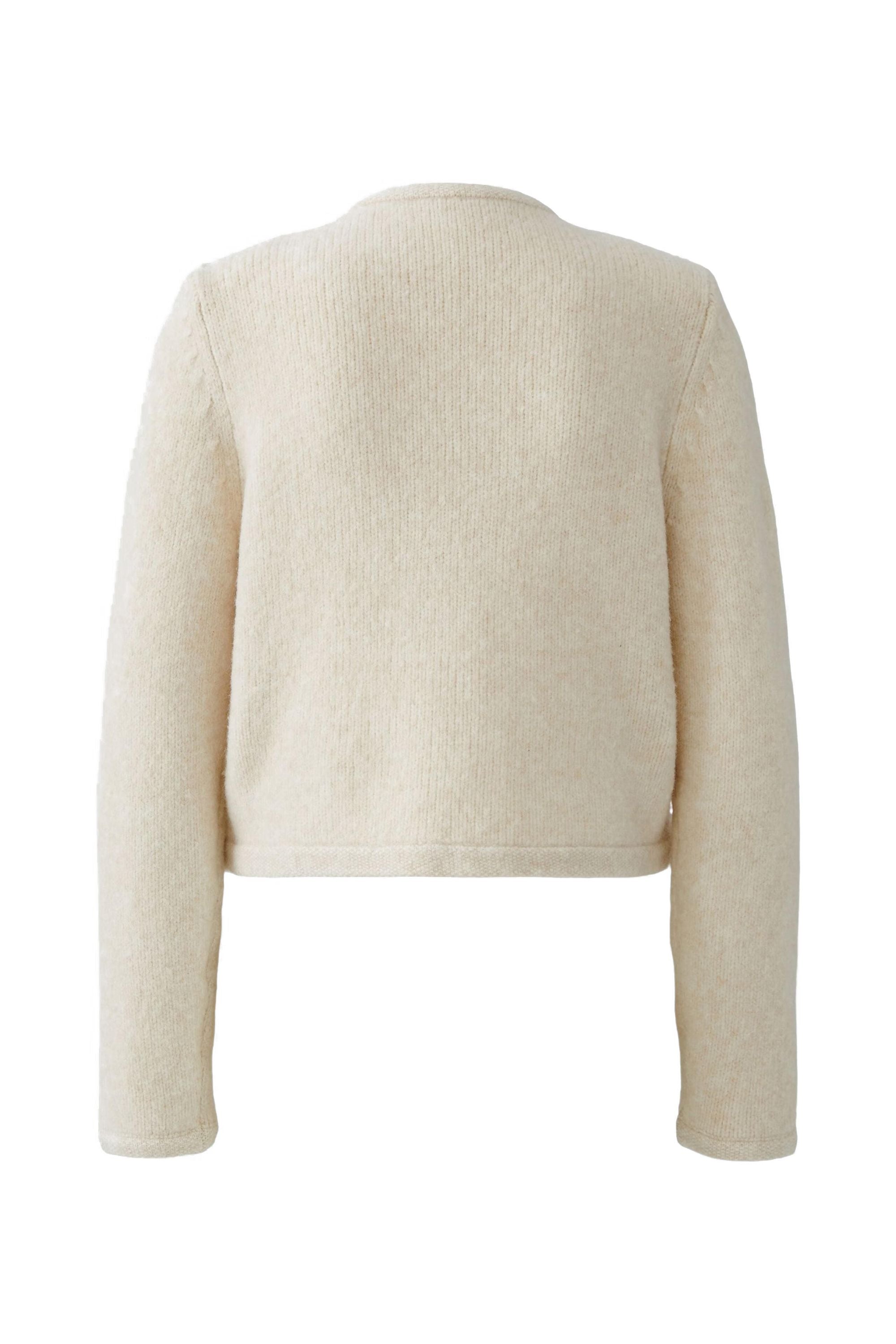 Strickjacke aus Wollmix - 1151-offwhite mel - Creme