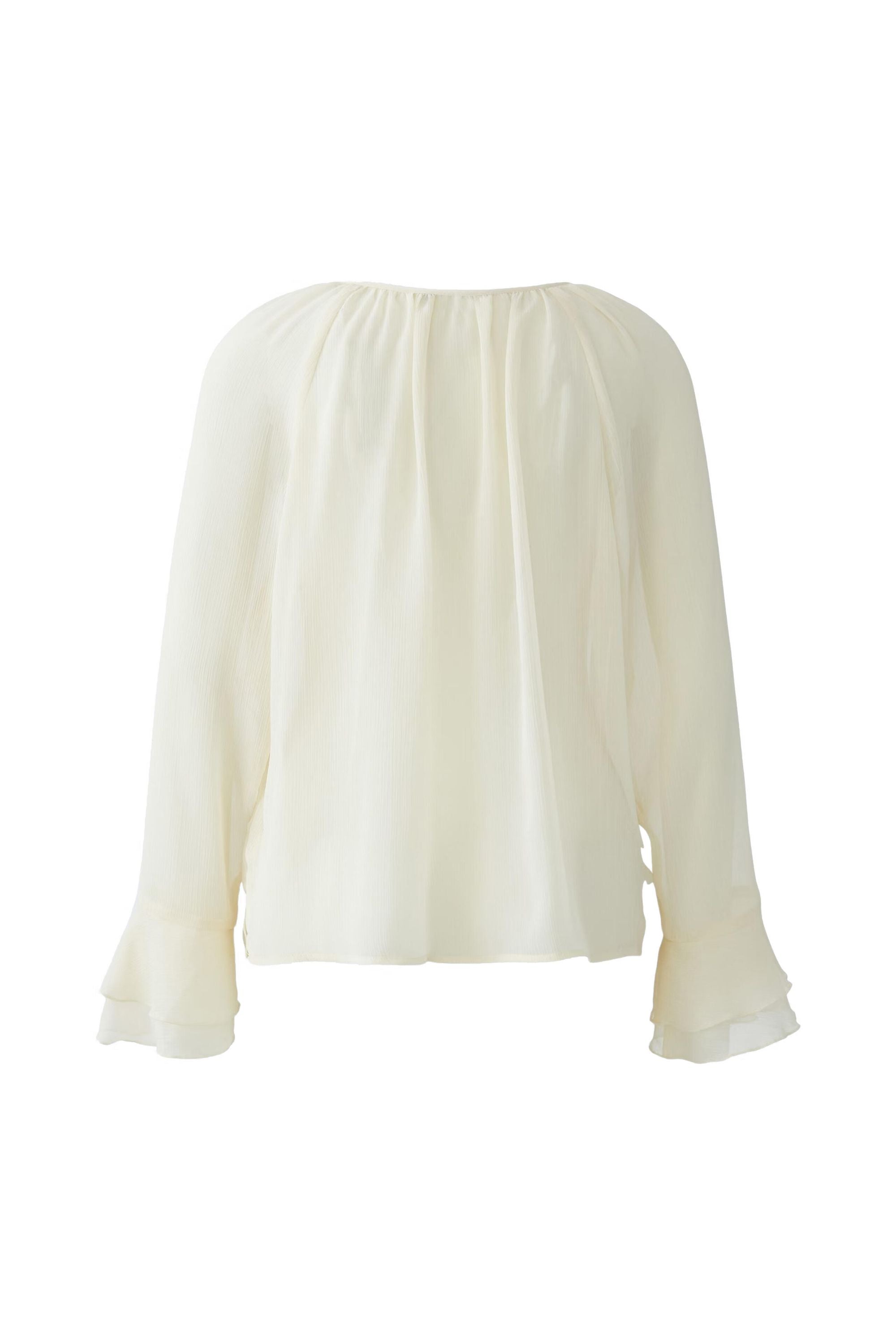 Bluse aus transparentem Crêpe - 1088-whitecap gray - Creme