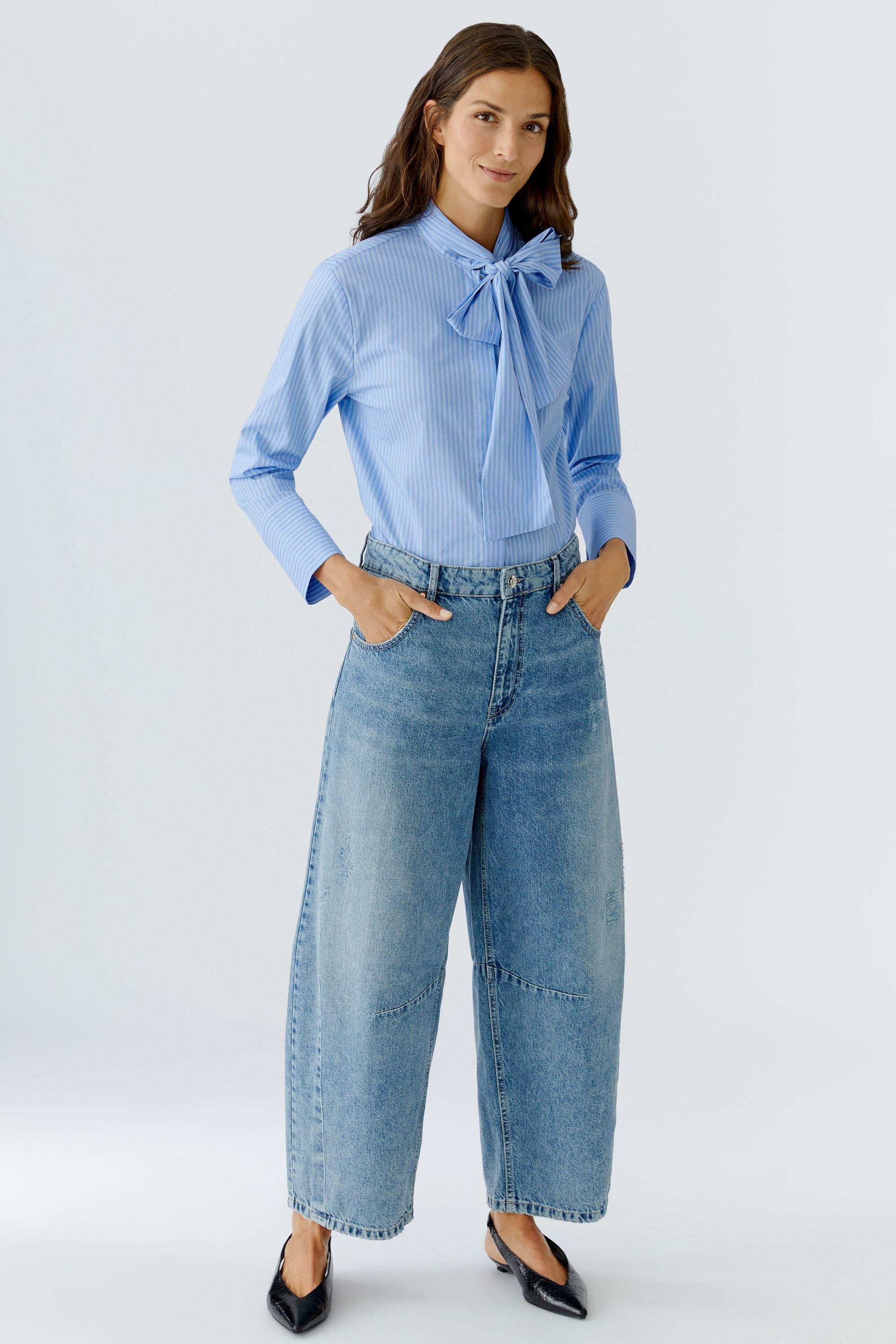 Bluse - 0541-blue white - Blau