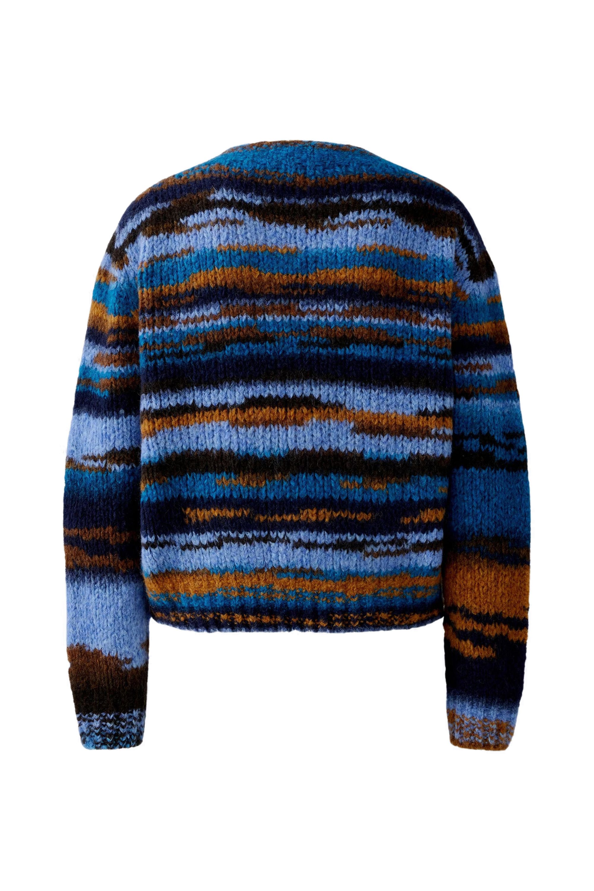 Strickpullover aus Wollmix - 0557-dk blue camel - Blau