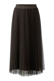 Plisseerock Midi aus Mesh - 8828-espresso - Grün