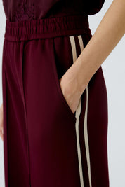 Schlupfhose Wide Leg - 0391-dark red white - Rot