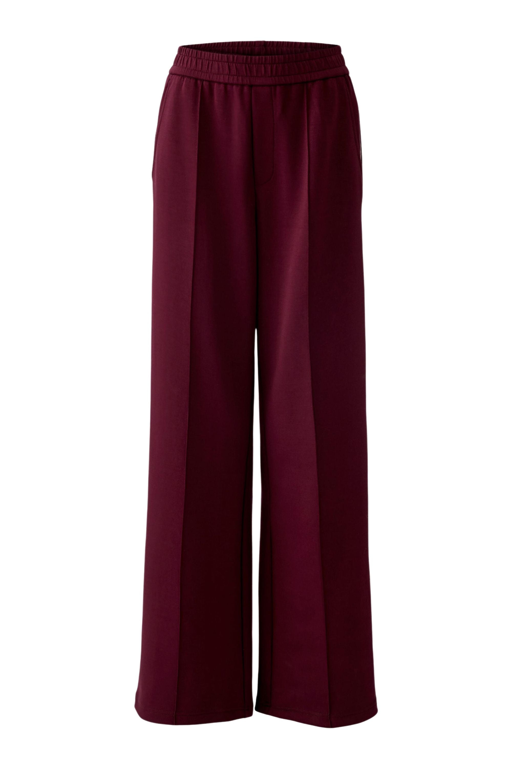 Schlupfhose Wide Leg - 0391-dark red white - Rot
