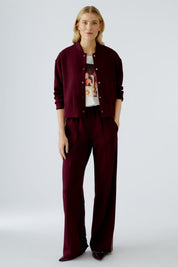 Schlupfhose Wide Leg - 0391-dark red white - Rot