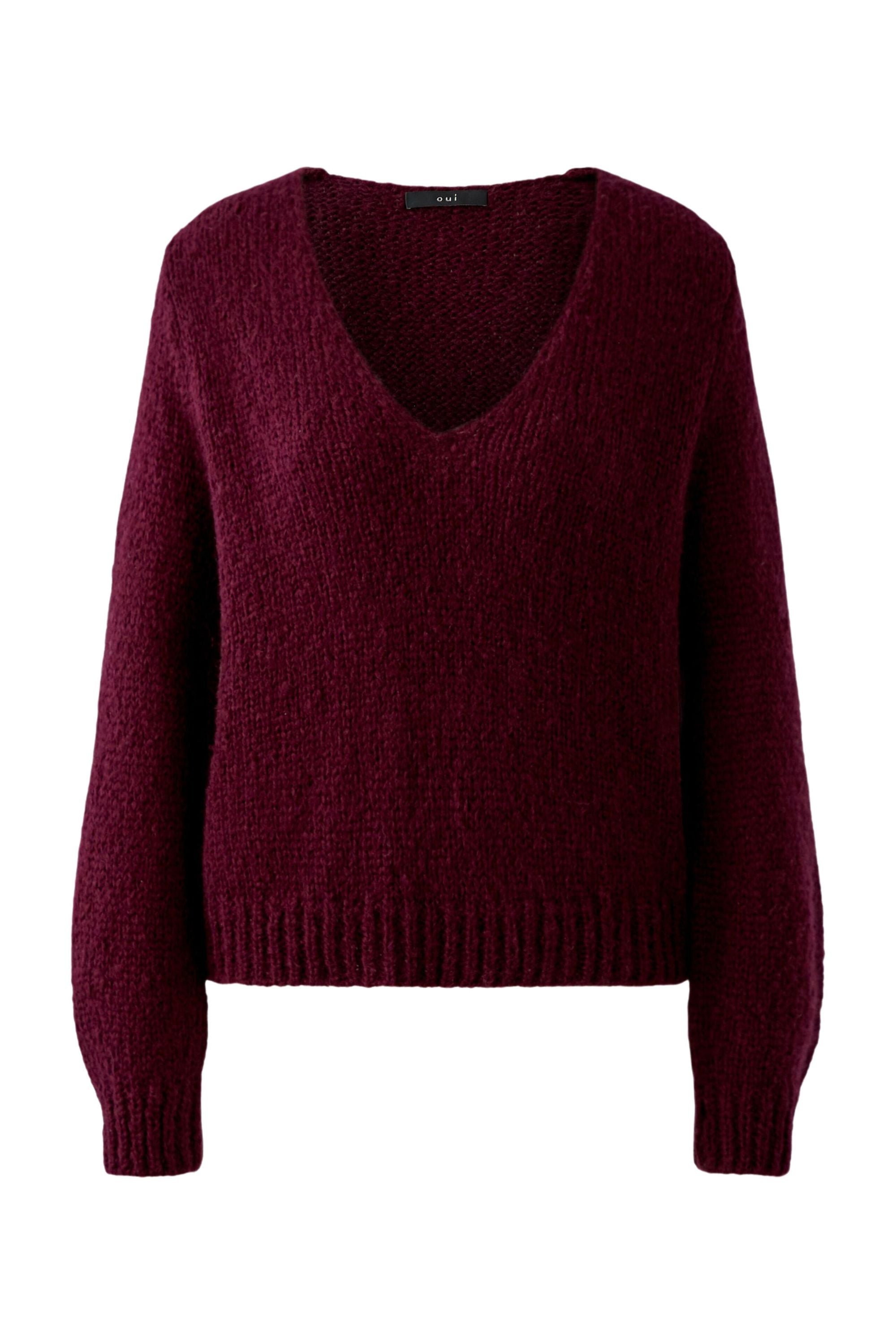Strickpullover aus Wollmix - 3912-bramble berry - Rot