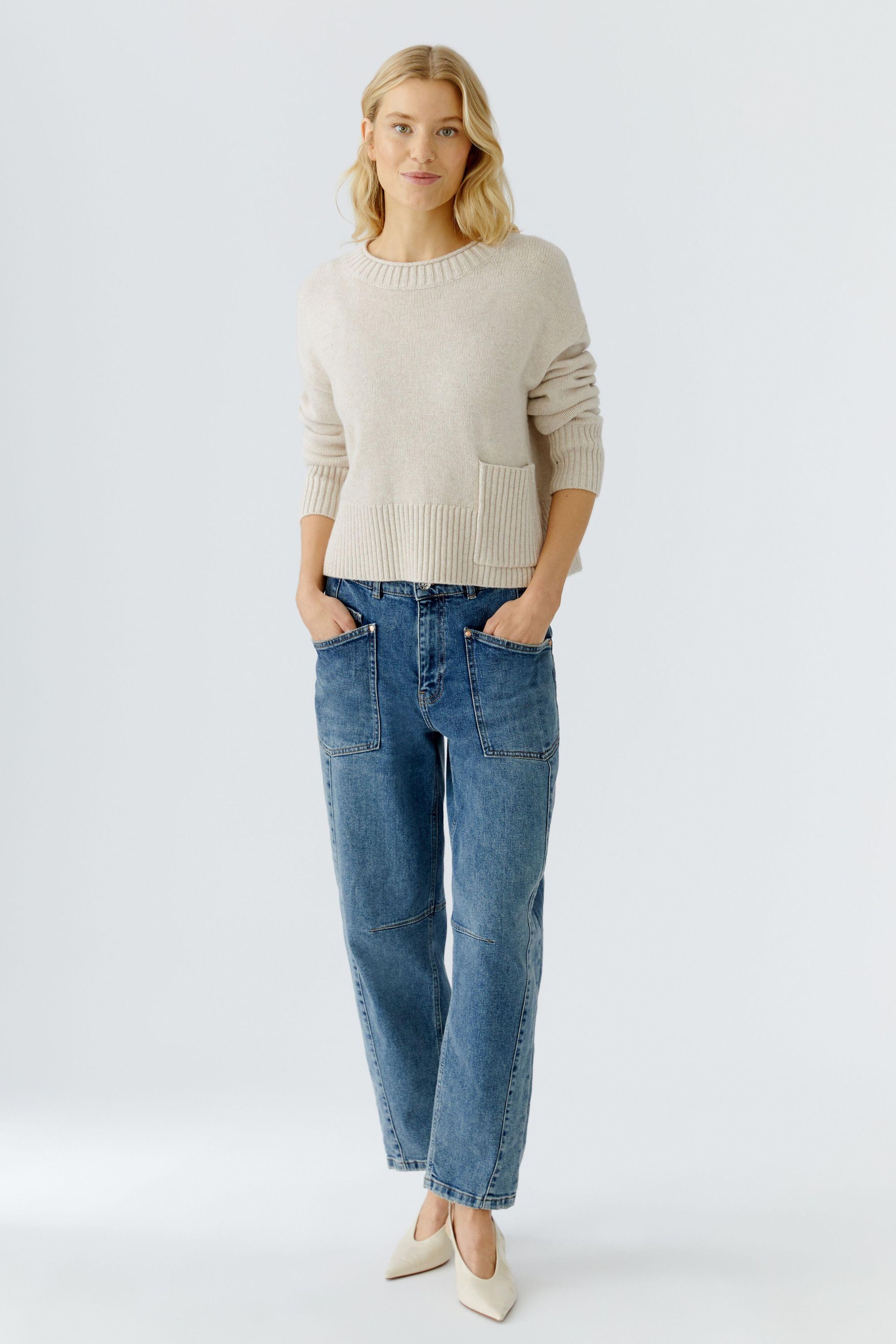 Strickpullover aus Wollmix - 7065-light beige mel - Creme