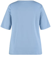 T-Shirt mit Pailetten-Details - 08952 CERULEAN GEMUSTERT - Blau