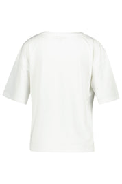 T-Shirt mit Auftdruck - 102 off-white - Weiß