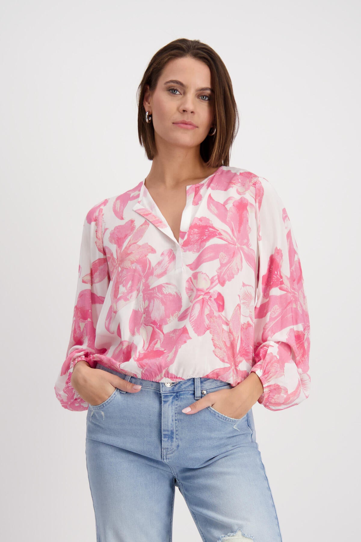 Bluse aus Viskose - 260 pink smoothie gemustert - Rosa