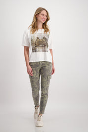 T-Shirt mit Print - 102 off-white - Creme | Weiß