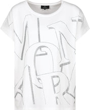 T-Shirt mit Steinchen - 102 off-white - Weiß