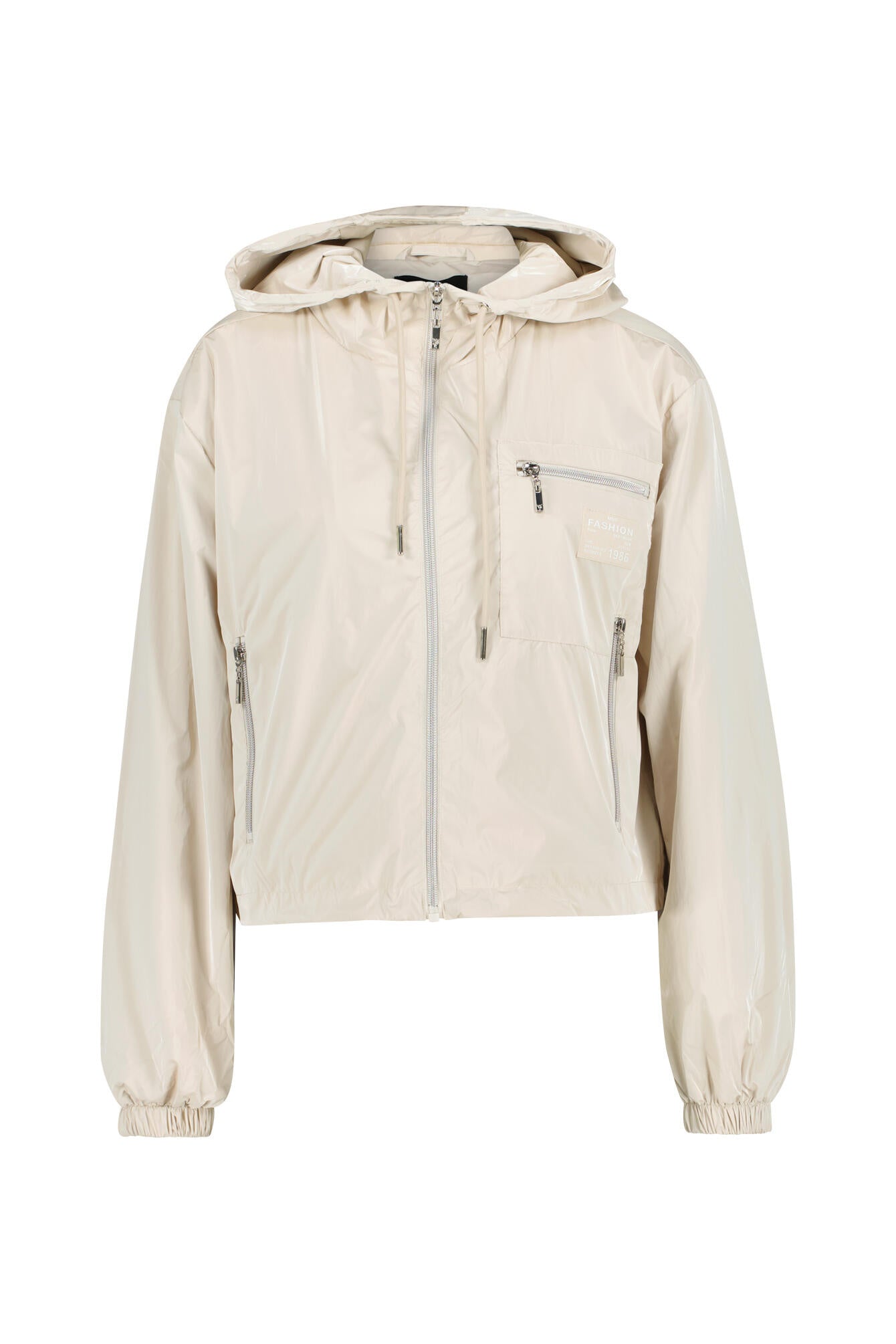 Leichte Jacke mit Kapuze - 191 peanut - Creme