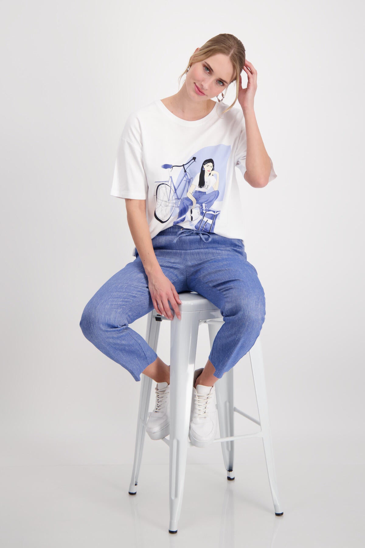 T-Shirt aus Baumwollmix - 100 weiss - Weiß