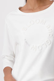 Sweatshirt mit Print - 102 off-white - Weiß