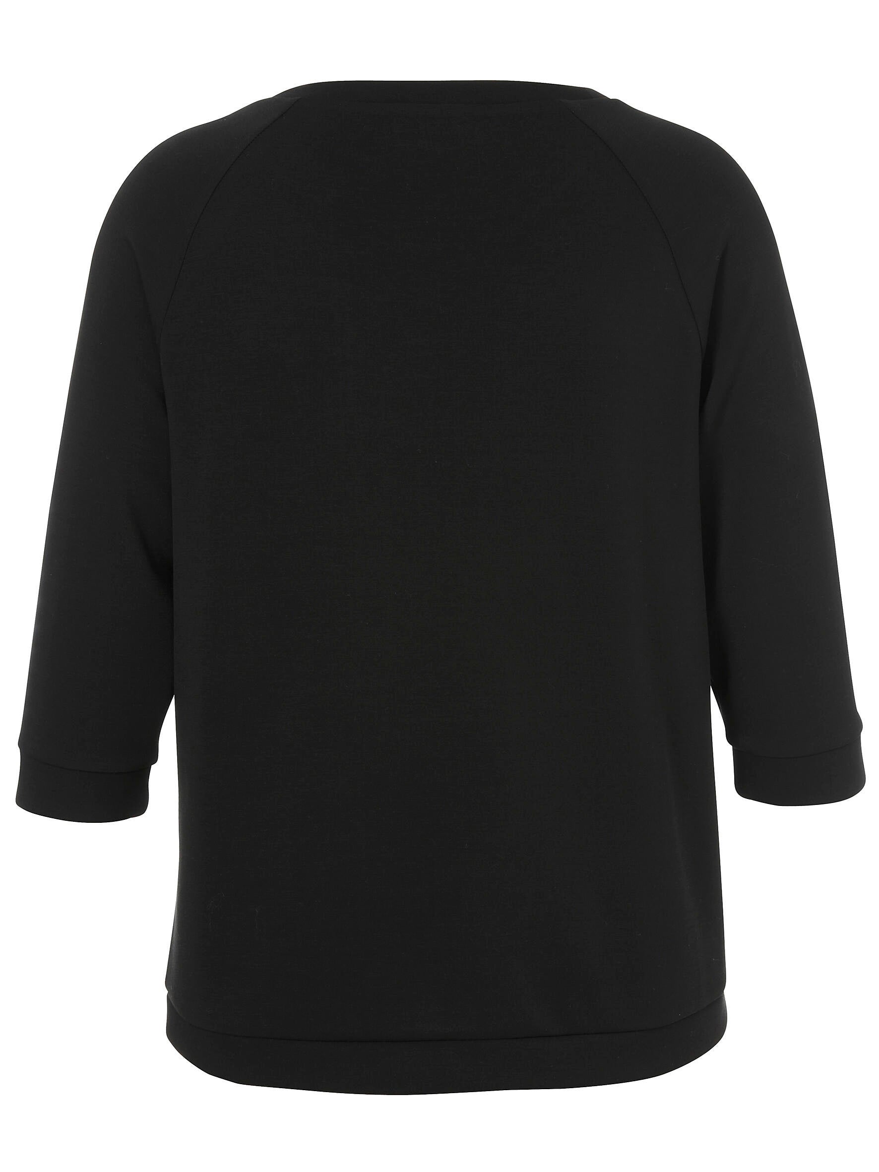 Sweatshirt mit 3/4 Arm - 100 - Schwarz