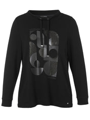 Sweatshirt mit Strass-Details - 100 - Schwarz